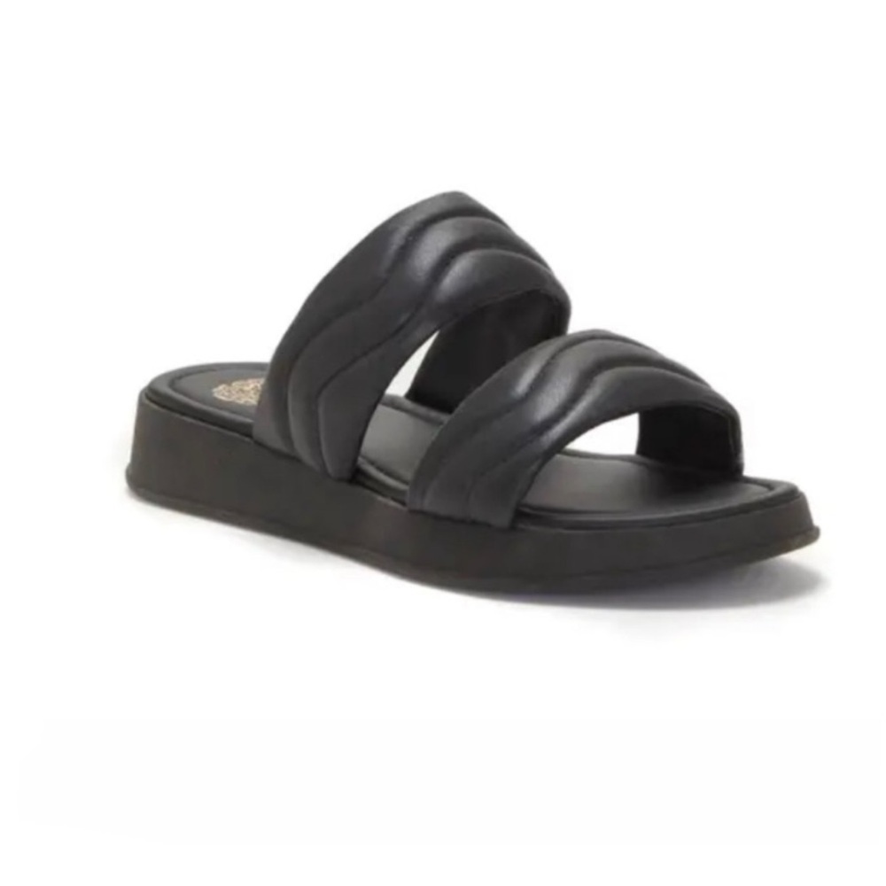 Vince Camuto Black Open Toe Sandals with Thick Sole and Padded Straps
